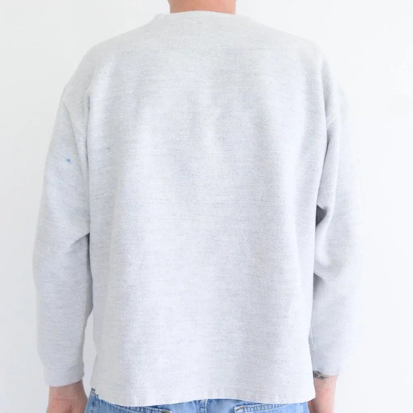 Vintage 90S  Gant Gray Button Up Collar Pull Over Sweater Size Large - Picture 3 of 13